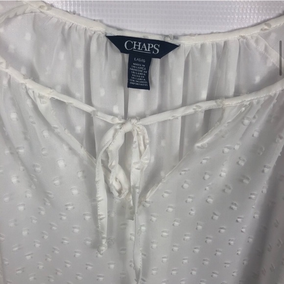 CHAPS Boho Sheer Polka Dot Blouse - Picture 3 of 5